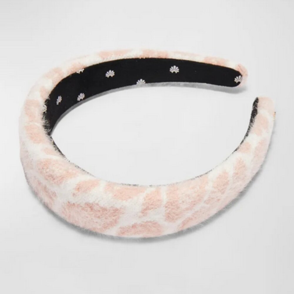 Lele Sadoughi Alice Pink Leopard Knit Headband NWOT